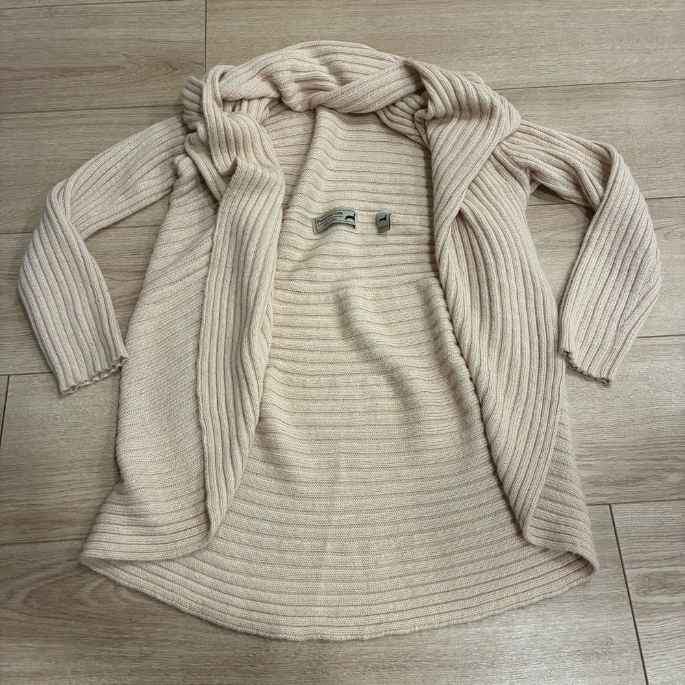 Peruvian Link Alpaca Collection Open Front Pale Pink Cardigan Sweater One Size